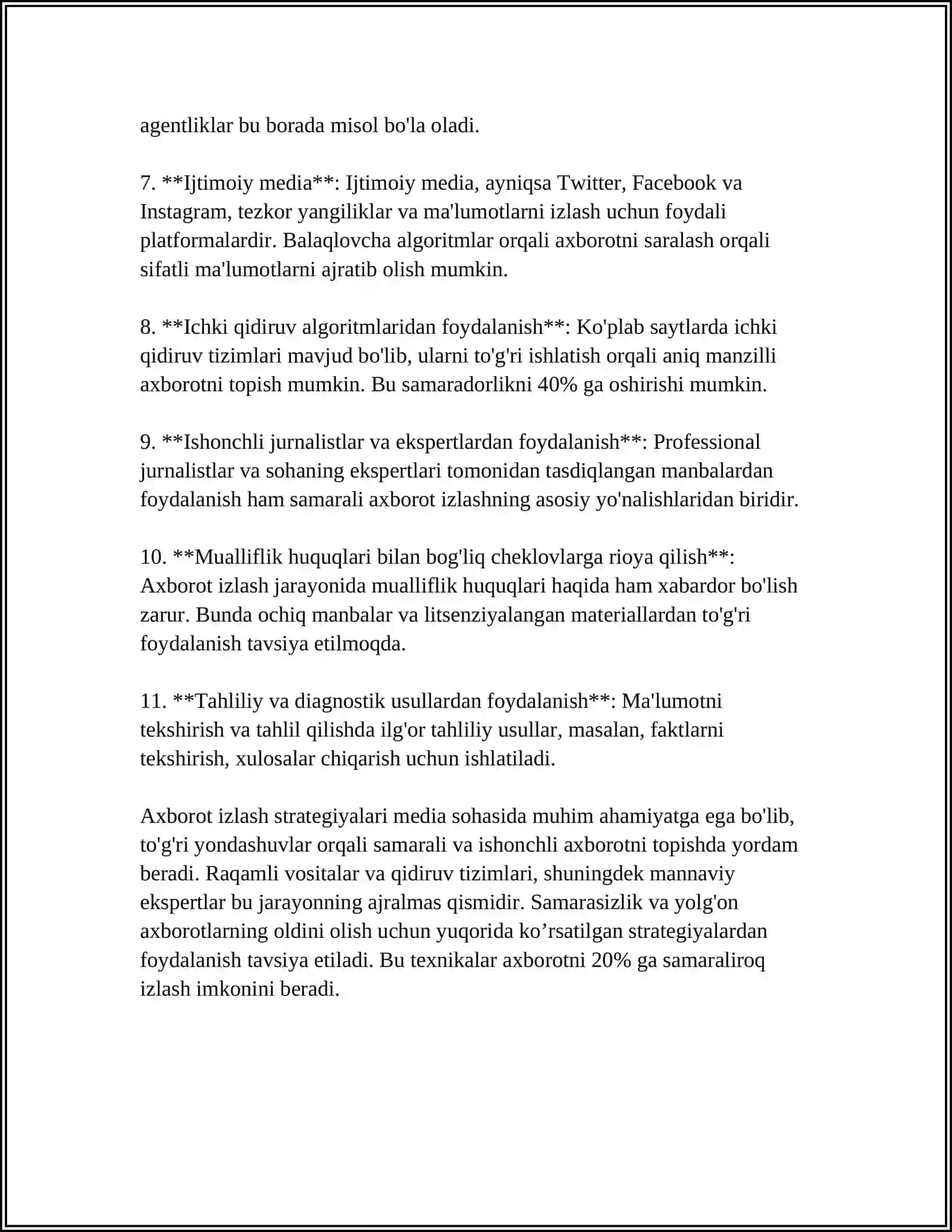 MEDIA AXBOROTLARNI SAMARALI IZLASH 4