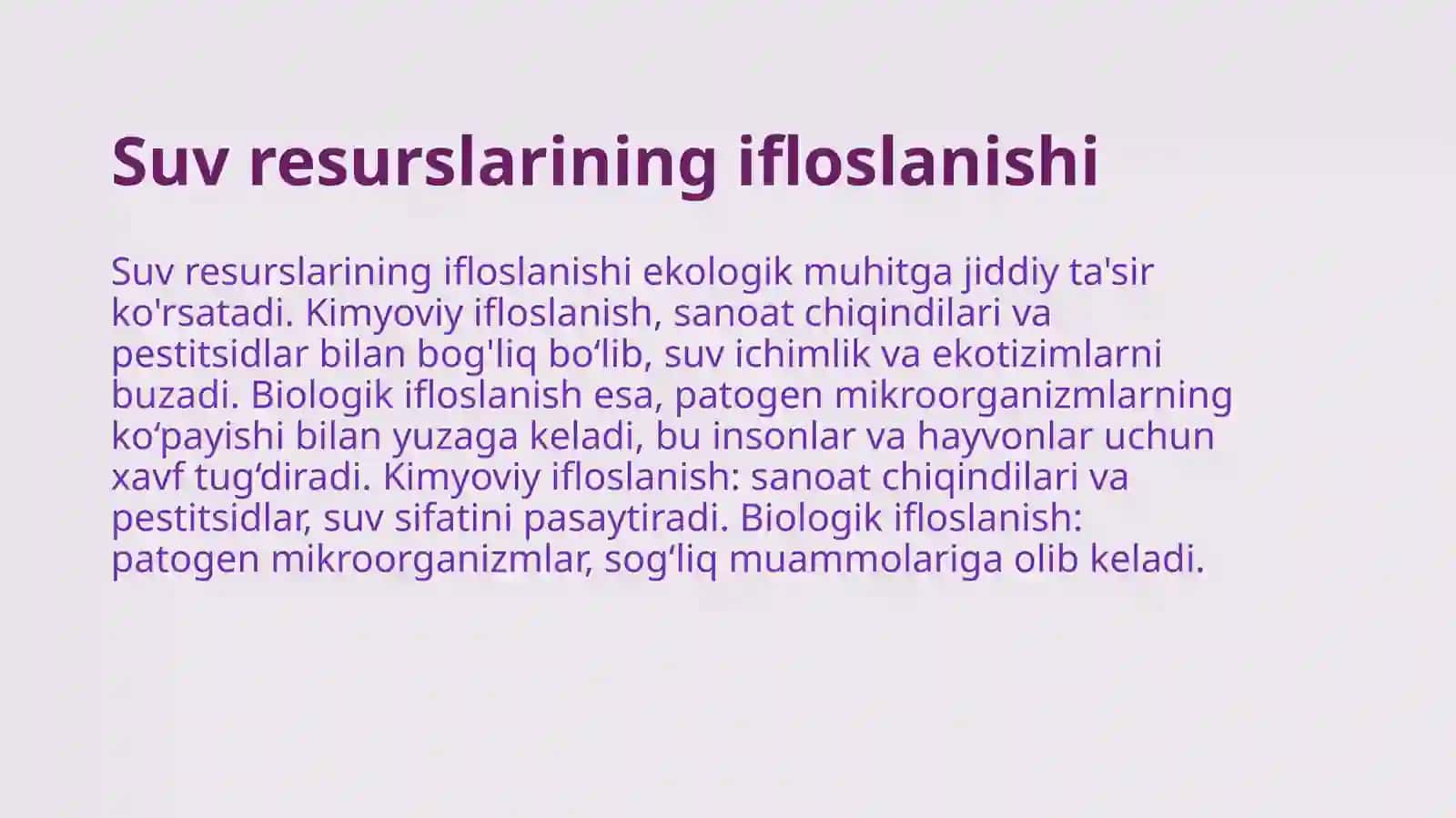 Suv resurslari ta'sirini o'rganish 4