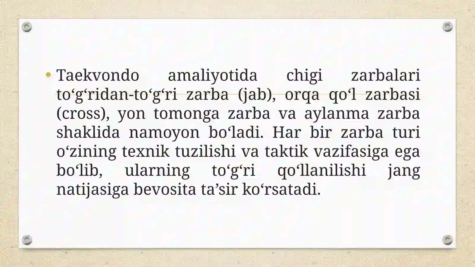Chirigi(chigi) qo‘l bilan zarba berish 4