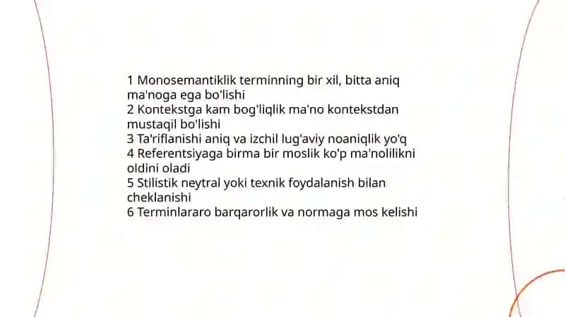 Terminlarning monosemantik xarakteri 4