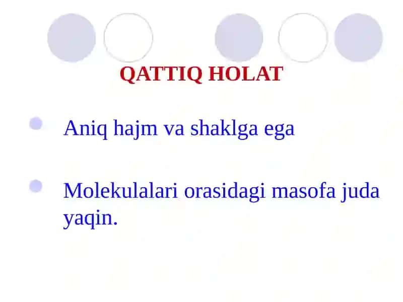 Moddaning agregat holati 4