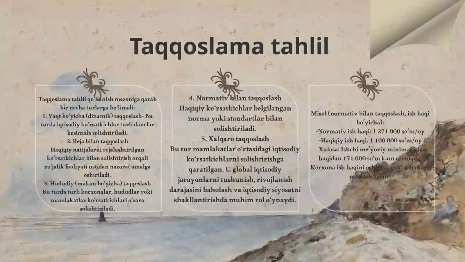 Taqqoslama tahlil 4