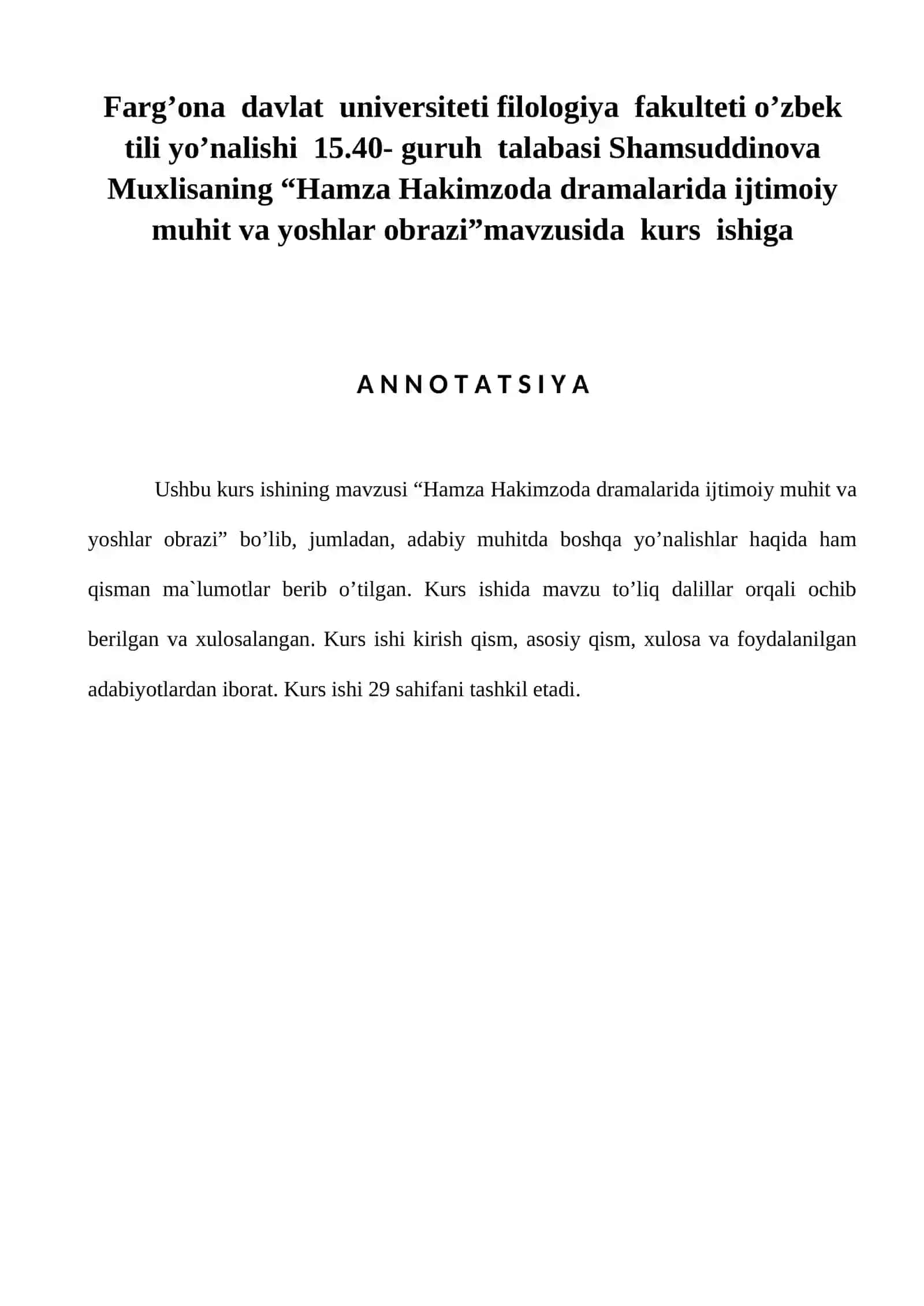 Hamza Hakimzoda dramalarida ijtimoiy muhit va yoshlar obrazi 4