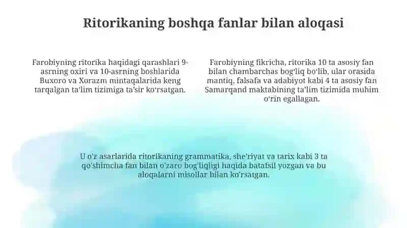 Farobiy ritorikasi va zamonaviy ritorika 4