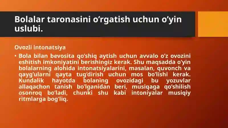 Bolalarni qo'shiq kuylashga o'rgatish 4