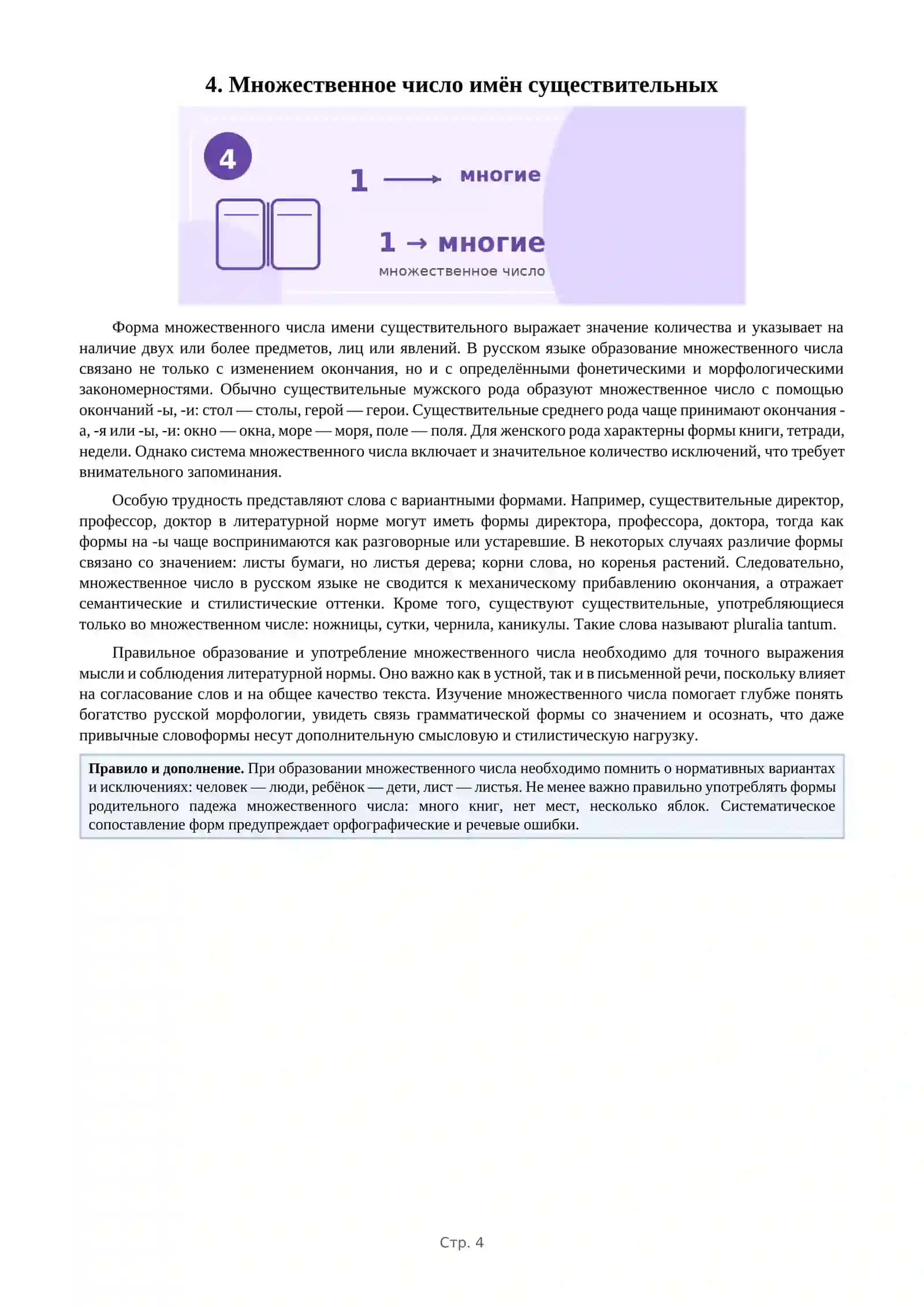 Определение рода имён существительных 4