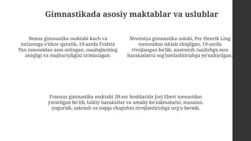 Gimnastika va uni oʻqitish metodikasi fanining rivojlanish tarixi 4