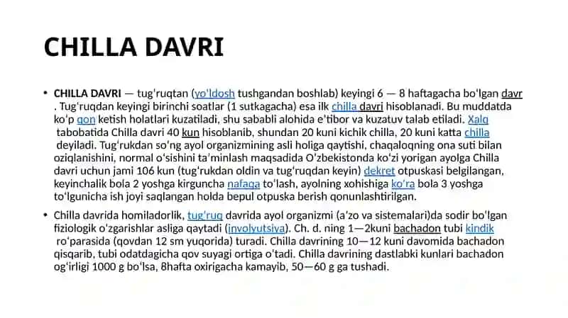 Chilla Davri Fiziologiyasi 4