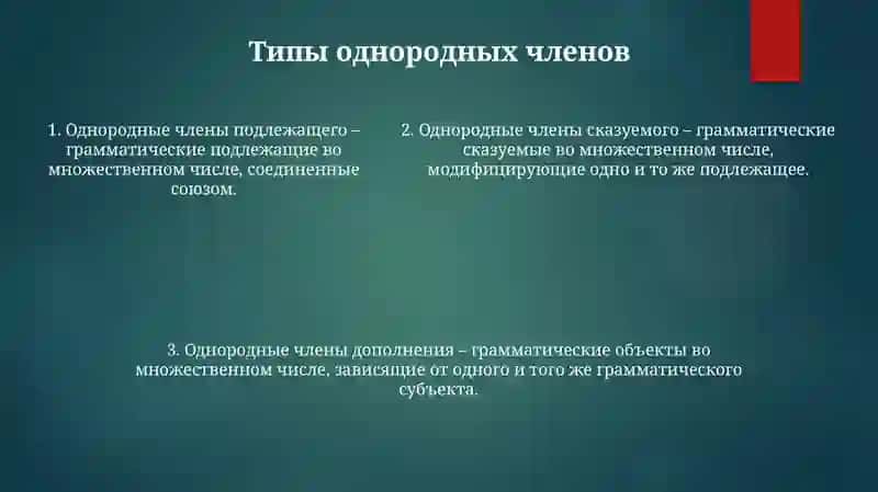 Однородные Члены Предложения 4