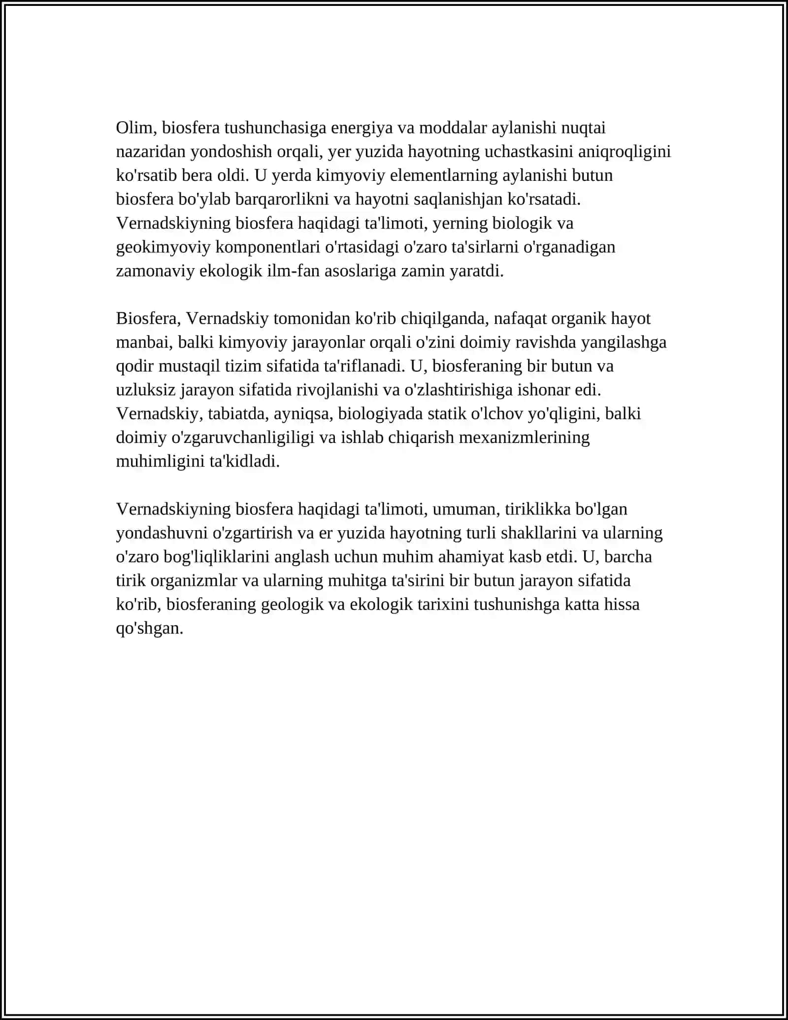 VERNADISKIYNING BIOSFERA HAQIDAGI TAʼLIMOTI 4