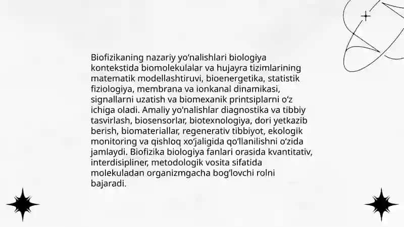 Biofizikaning vazifalari 4