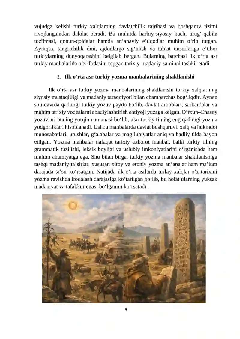 Ilk o‘rta asr turkiy manbalari. 4