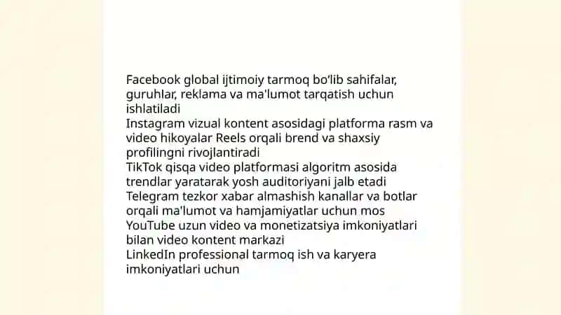 Ijtimoiy tarmoqlar 4