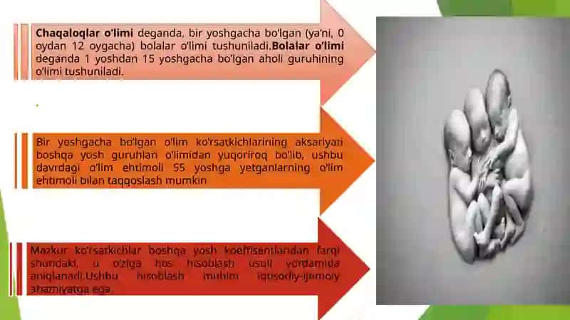 Chaqaloqlar o’limi, uning davrlari va hisoblash  metodlar 4
