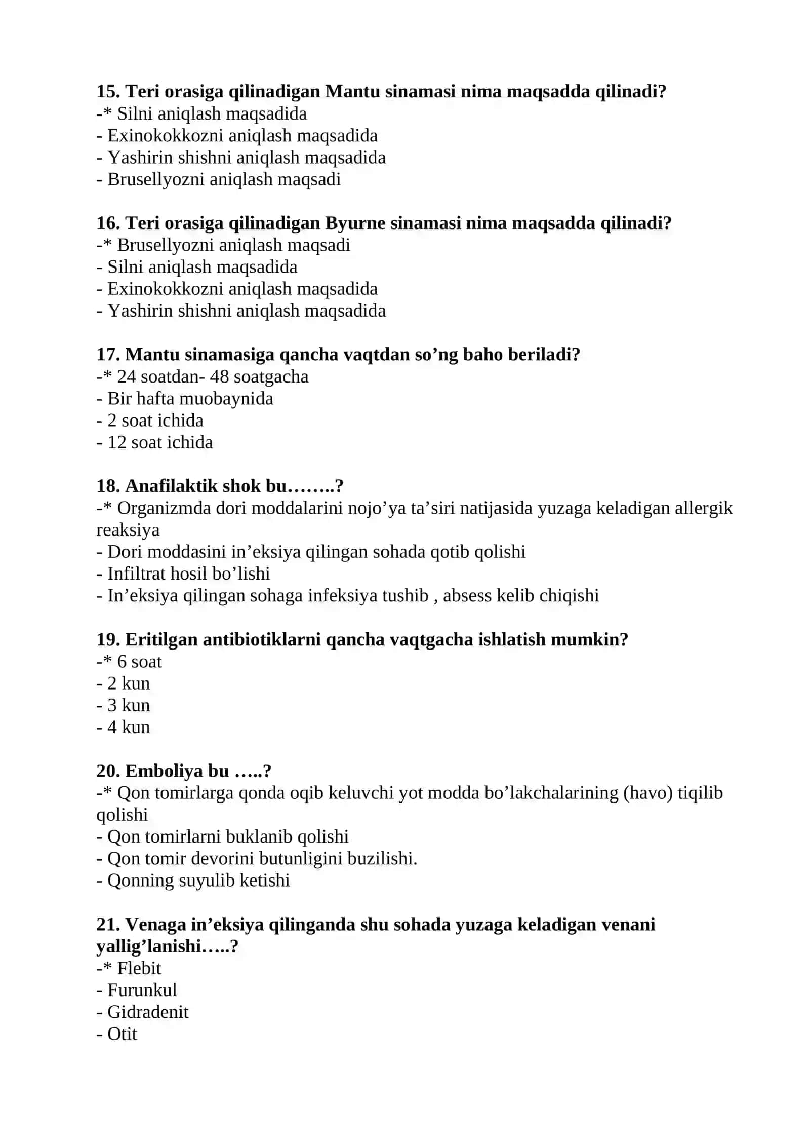 2026 YIL UMUMIY HAMSHIRALIK ISHI TEST JAVOBLARI 4