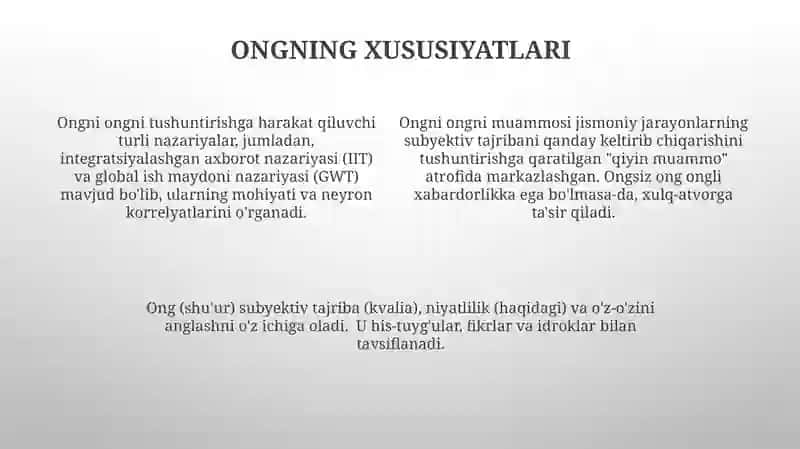 Ong haqida tushuncha va uning xossalari 4