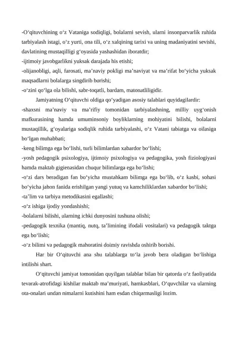 Jamiyatda o‘qituvchining tutgan o‘rni va vazifalari 4
