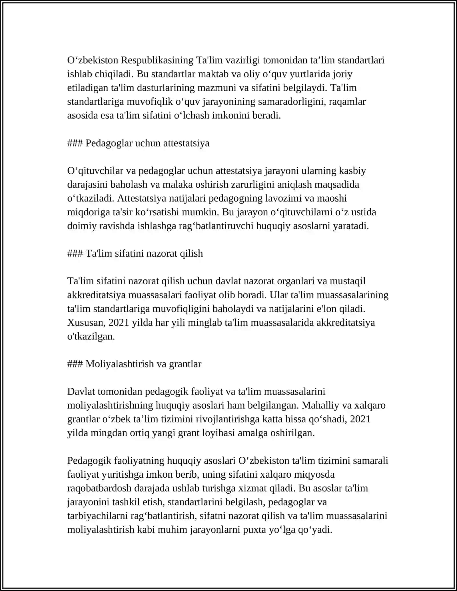 PEDAGOGIK FAOLIYATINING KASBIY - HUQUQIY ASOSLARI 4