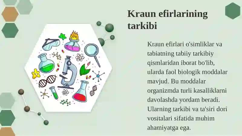Kraun efirlari - dori vositasitalari sifatida ishlatilishi 4