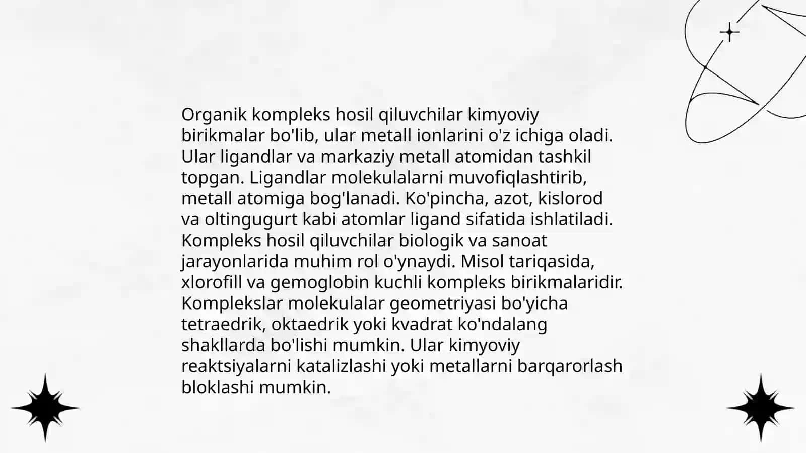 Organik kompleks hosil qiluvchilar 4