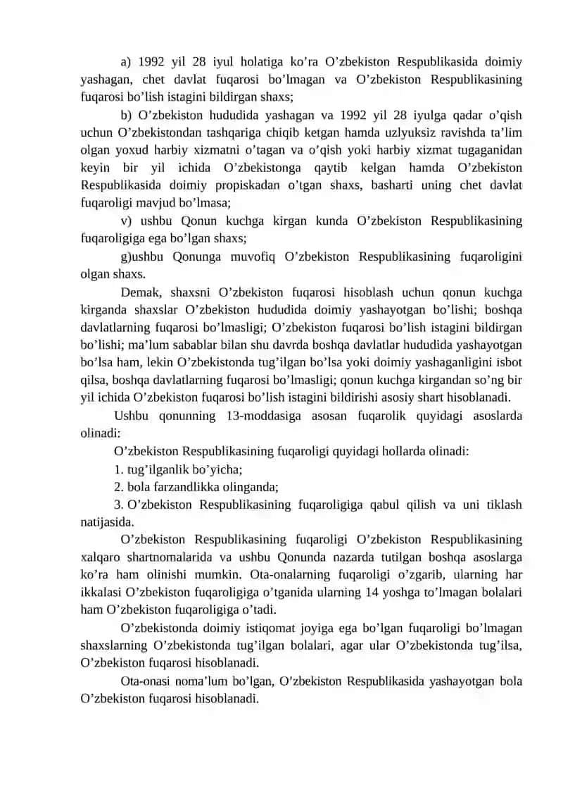 O’zbekiston Respublikasi Fuqaroligi 4