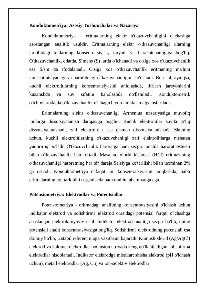 Konduktometriya va Potensiometriya Asoslari 4