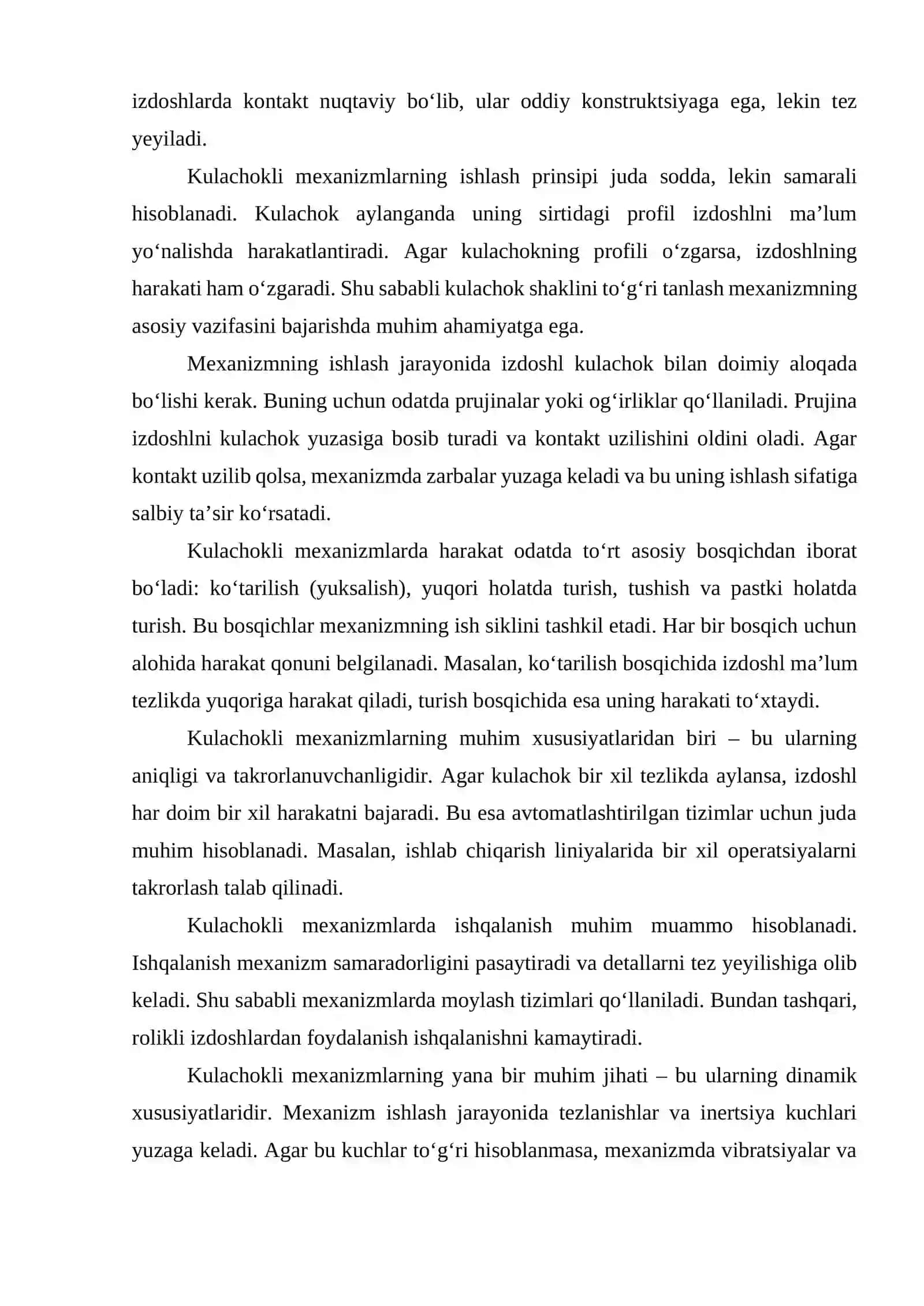KULACHOKLI MEXANIZMLARNI ANALIZ VA SINTEZI 4
