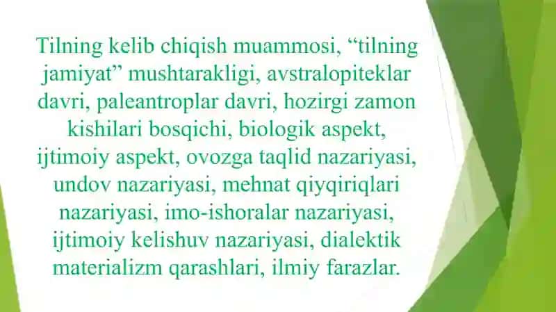 Tilning paydo bo`lishi haqida nazariyalar 4