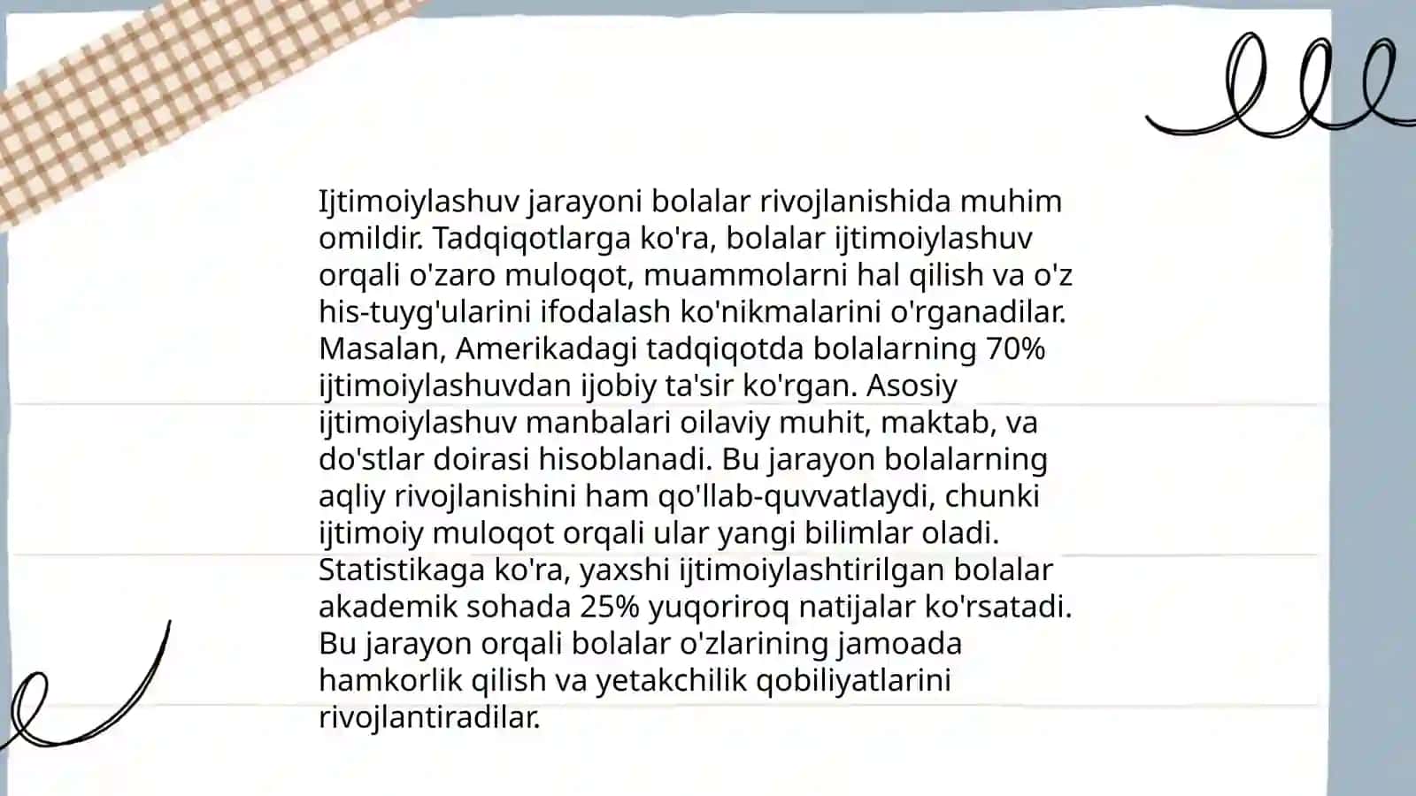 Ijtimoiylashuv muamosi sifatida bola psixik rivojlanishining ijtimoiy órganish nazariyasi 4
