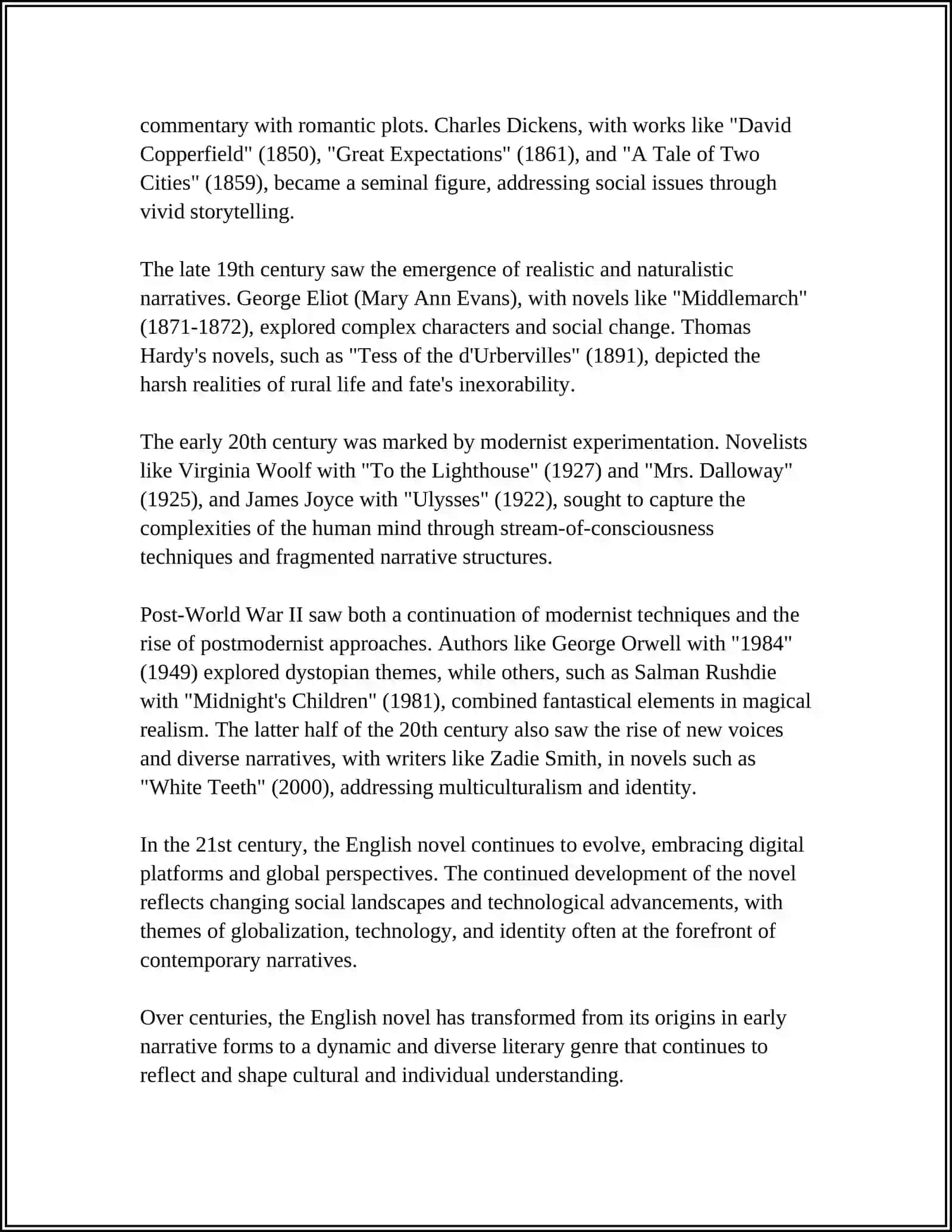 THE EVOLUTION OF THE ENGLISH NOVEL 4