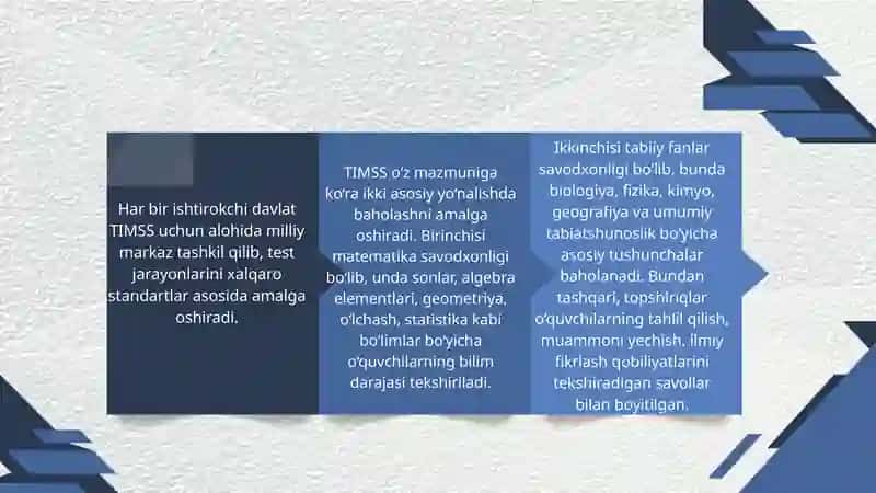 To’garaklarda TIMSS Olimpiadada TIMSS 4