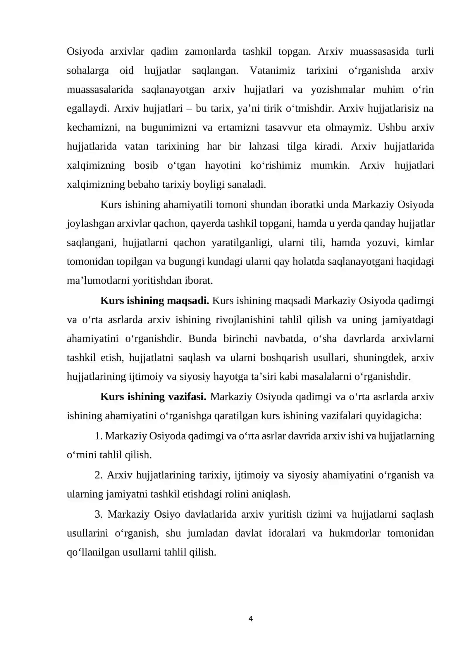 MARKAZIY OSIYODA QADIMGI VA O‘RTA ASRLARDA ARXIV ISHI 4