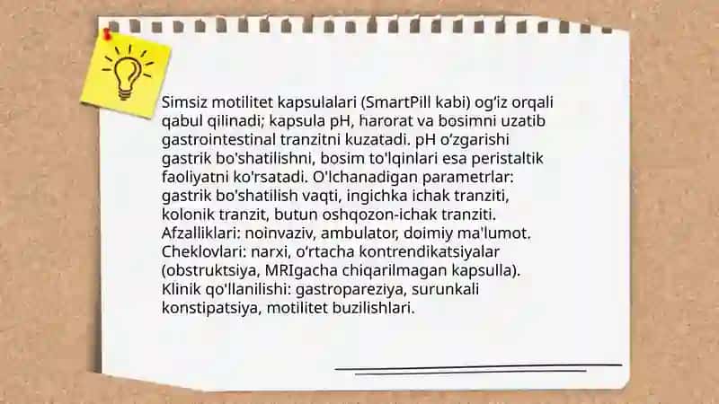 Xazm tizimi faoliyatini oʻrganishning yangi usullari 4