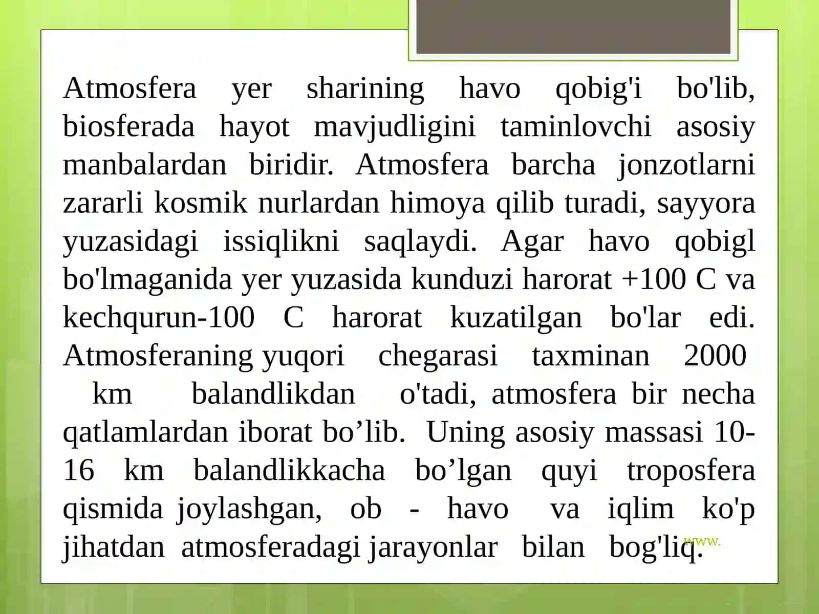Atmosfera Tuzilishi va Xususiyatlari 4