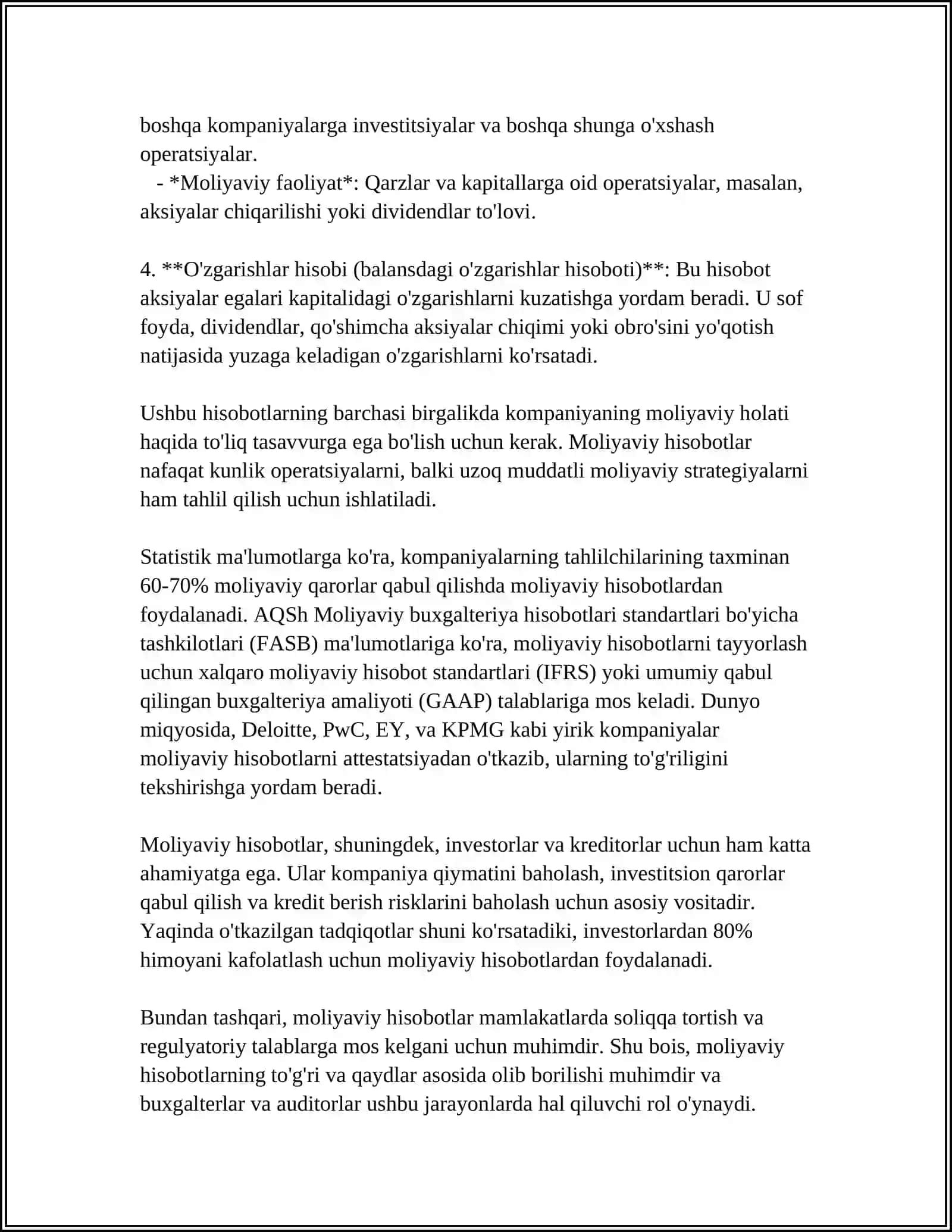 Moliyaviy Xisobot Taxlili Fanining Predmeti va Obekti 4