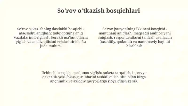 So'rov Usullari va So'rovnomalar 4