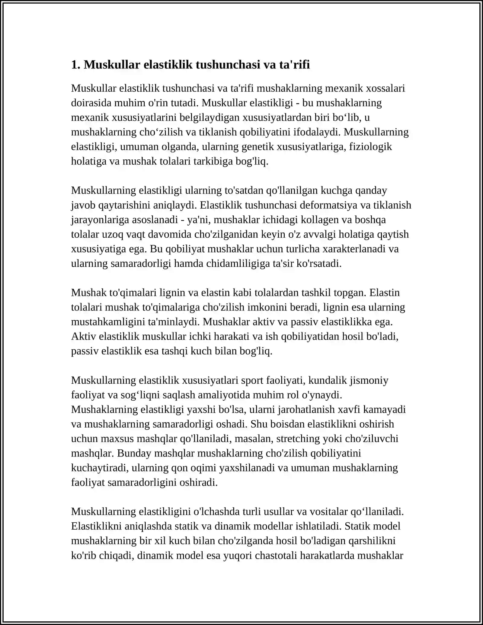 MUSHAKLARNING MEXANIK XOSSALARI. ULARNING ELASTIKLIGI 4