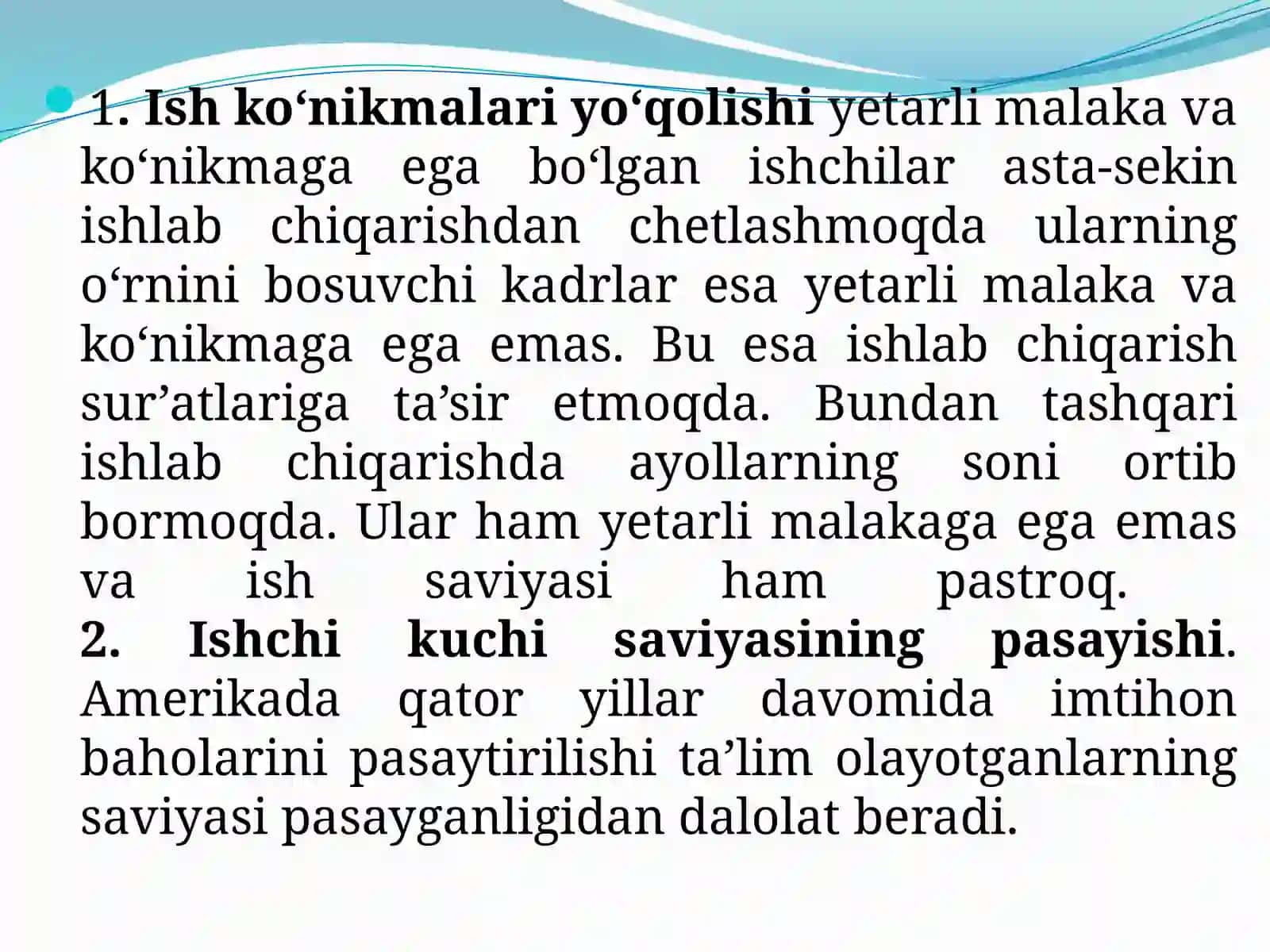 O'SISHNING SEKINLASHISH SABABLARI 4