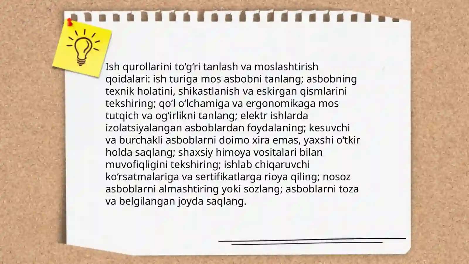 Ish qurollaridan foydalanishda texnika xavfsizlik qoidalari 4