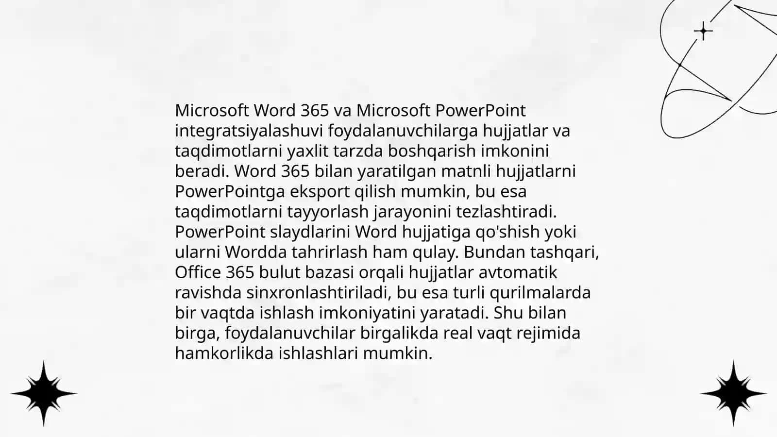 MS Word 365 ning Microsoft 365ning boshqa ilovalari bilan integratsiyalashuvi 4