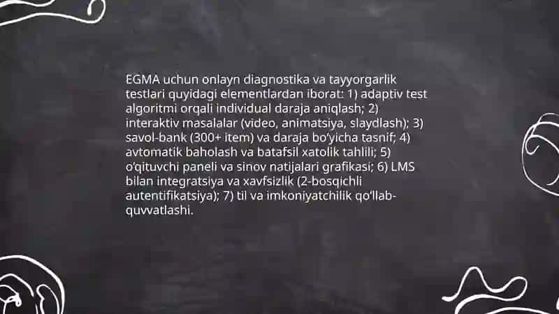 EGMA xalqaro baholash dasturi 4