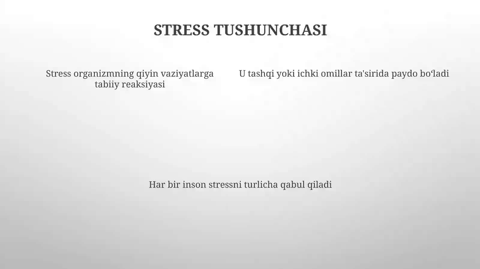 Stres holatini boshqarish 4