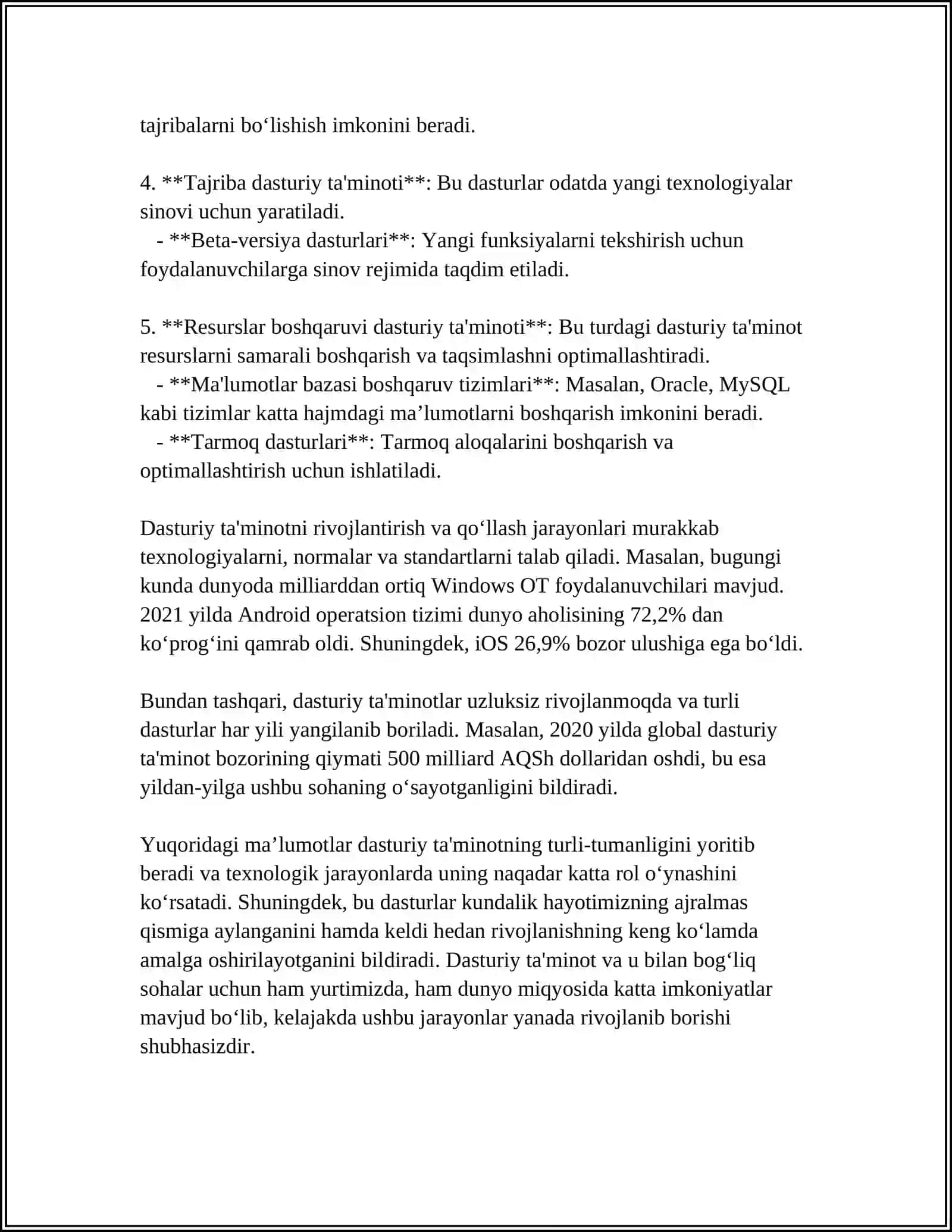 KOMPYUTERNING DASTURIY TAʼMINOTI 4