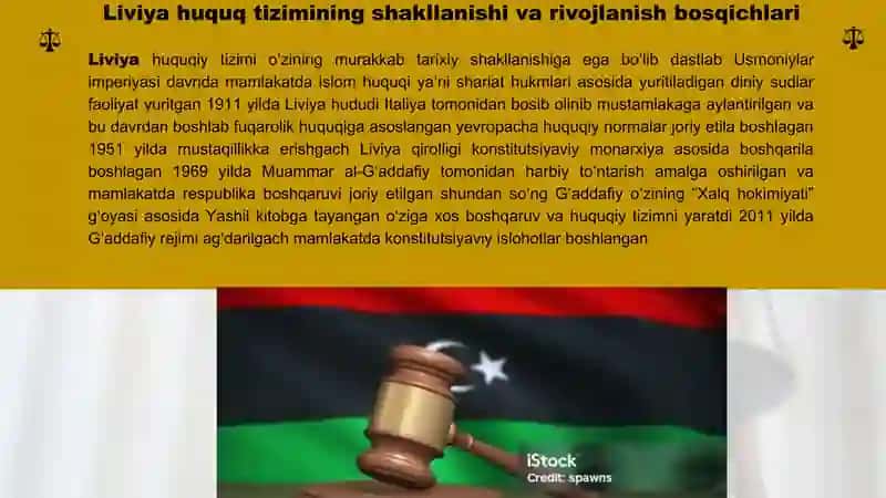 LIVIYA MAMLAKATI HUQUQ TIZIMINI O’RGANISH 4