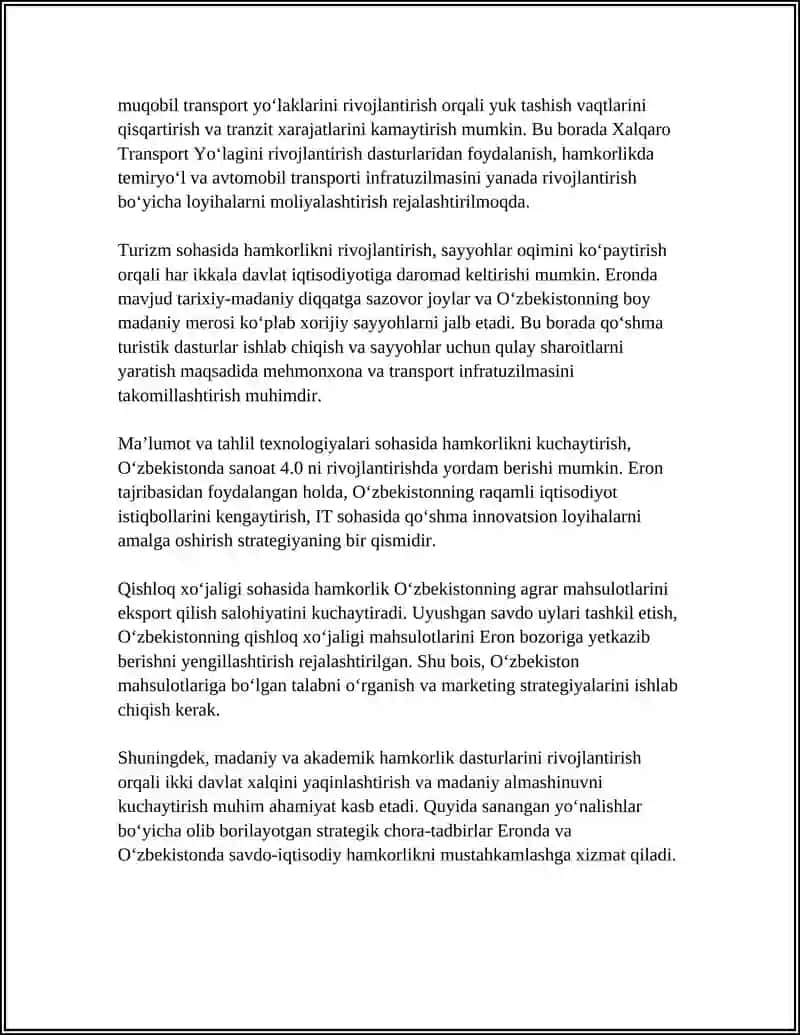 ERON VA OʻZBEKISTON MODERNIZATSIYA VA IQTISODIY HAMKORLIK 4