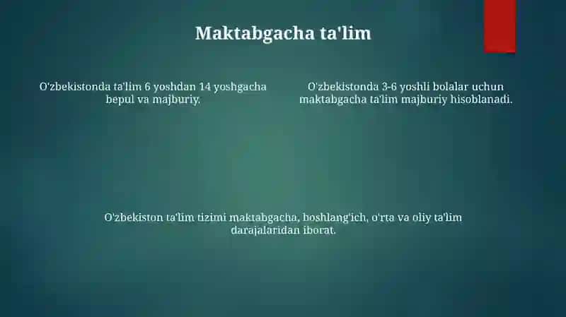 O'zbekiston Respublikasi taʼlim tizimi 4