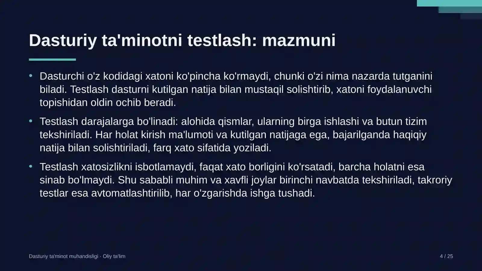 to'lov tashkilotlarida dasturiy ta'minotni testlash 5556 4