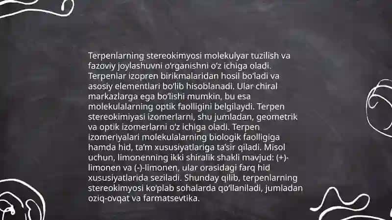 Steroidlar va terpenlarning stereokimyosi 4