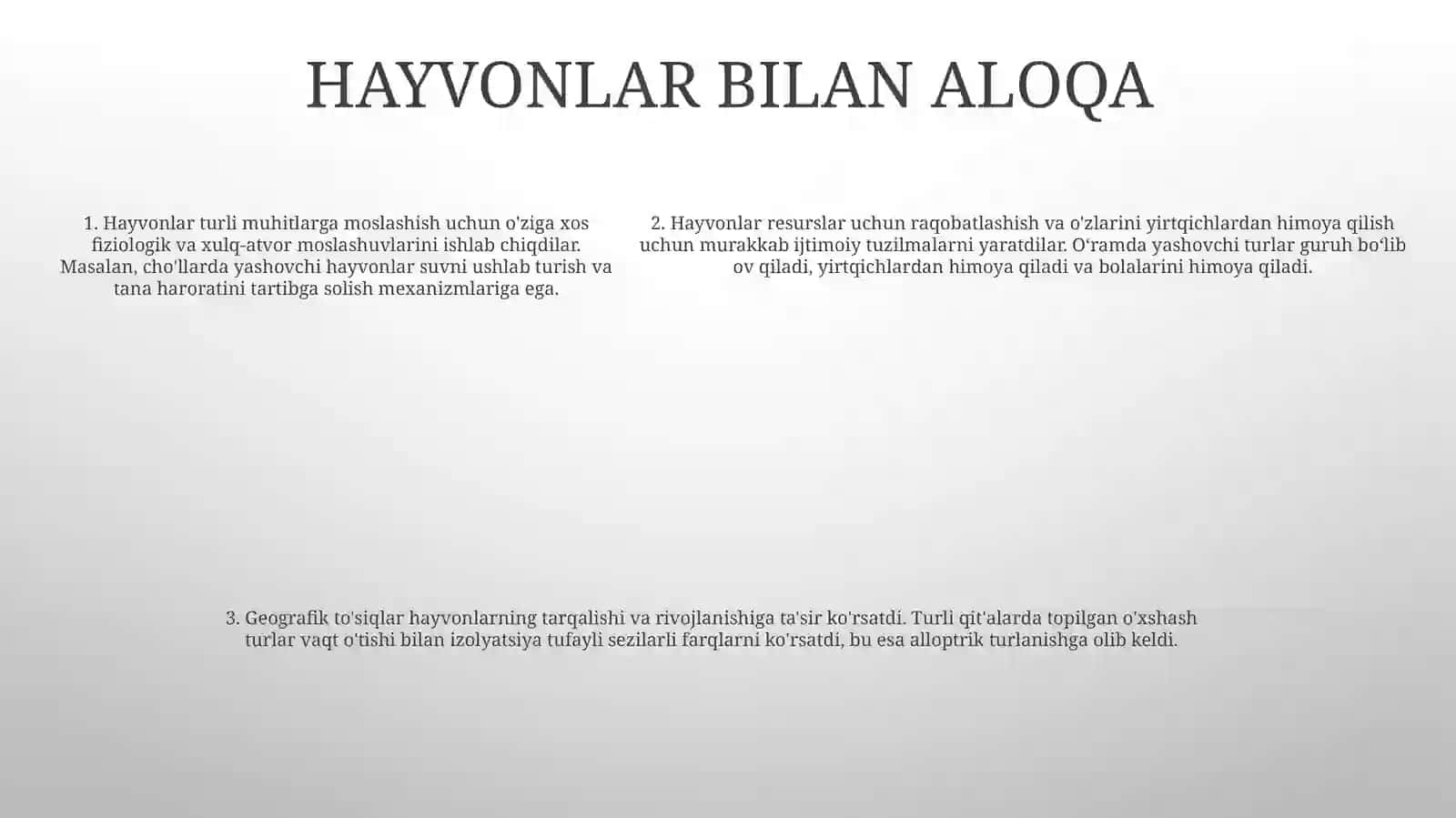 Hayvonot Olamining Yashash Tarzi 4