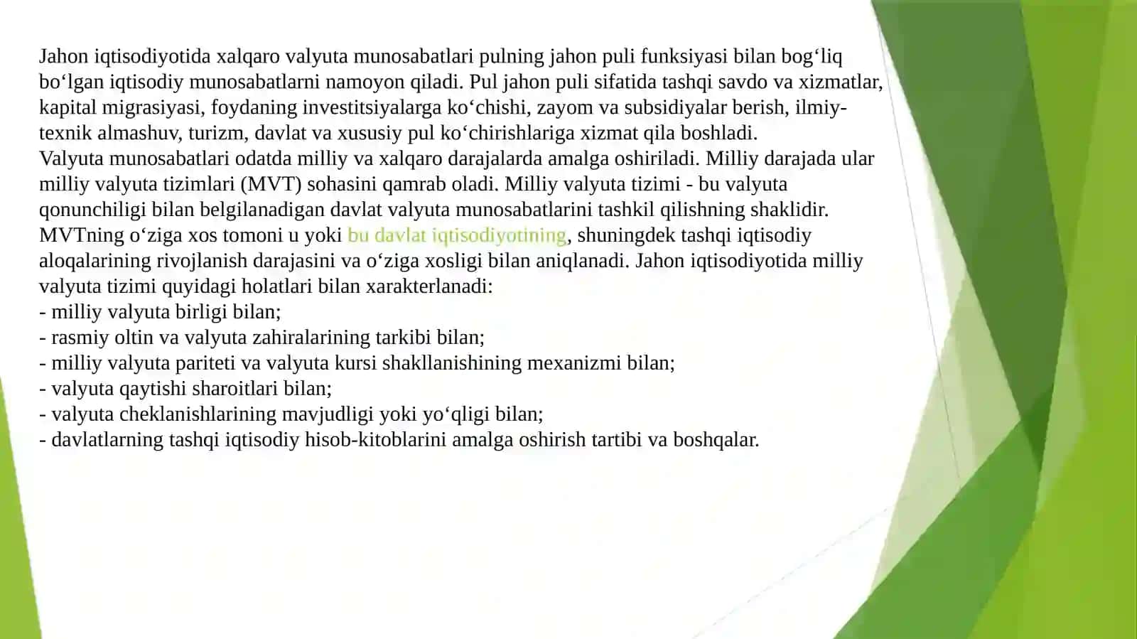 Valyutakursi, to‘lov balansi va uning taqchilligi 4